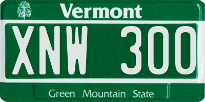 VT license plate XNW300