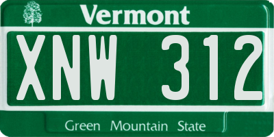 VT license plate XNW312