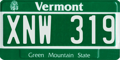 VT license plate XNW319
