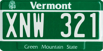 VT license plate XNW321