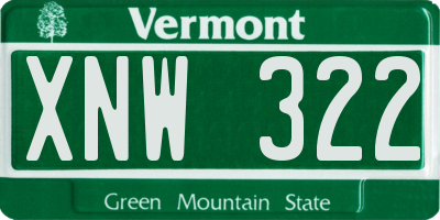 VT license plate XNW322