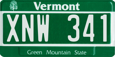VT license plate XNW341