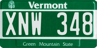 VT license plate XNW348