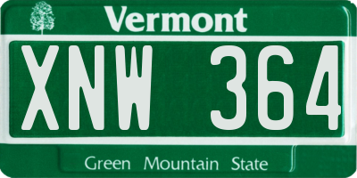 VT license plate XNW364