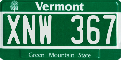VT license plate XNW367
