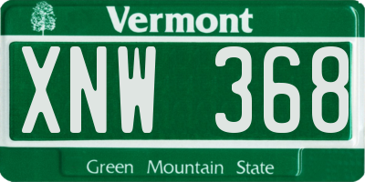 VT license plate XNW368