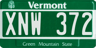 VT license plate XNW372