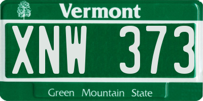 VT license plate XNW373