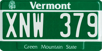 VT license plate XNW379