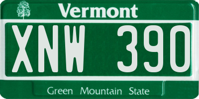 VT license plate XNW390