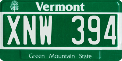 VT license plate XNW394