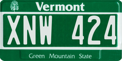 VT license plate XNW424