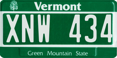 VT license plate XNW434