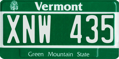 VT license plate XNW435