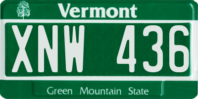 VT license plate XNW436