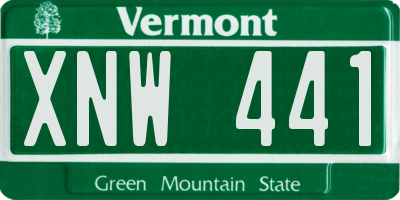 VT license plate XNW441