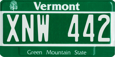 VT license plate XNW442