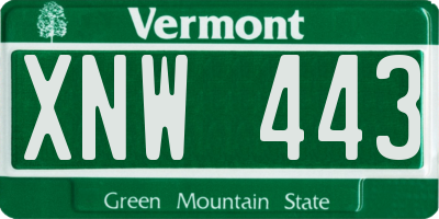 VT license plate XNW443