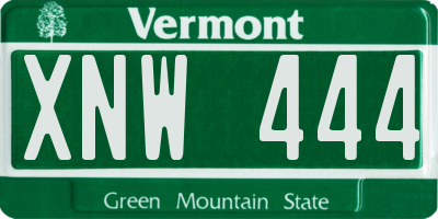 VT license plate XNW444