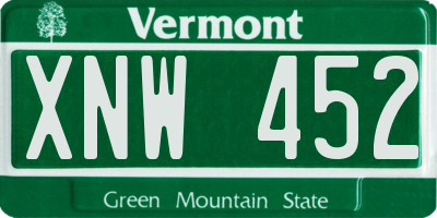 VT license plate XNW452