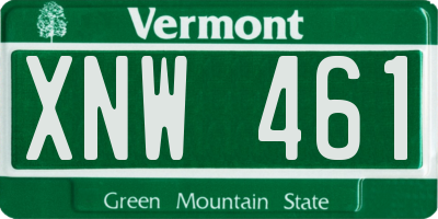 VT license plate XNW461