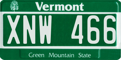 VT license plate XNW466