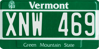 VT license plate XNW469