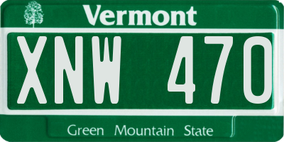 VT license plate XNW470