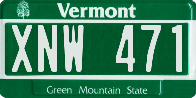 VT license plate XNW471