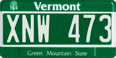 VT license plate XNW473