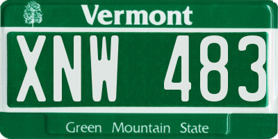 VT license plate XNW483