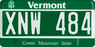 VT license plate XNW484