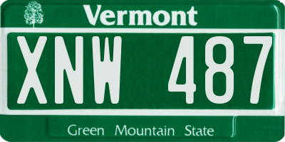 VT license plate XNW487