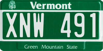 VT license plate XNW491