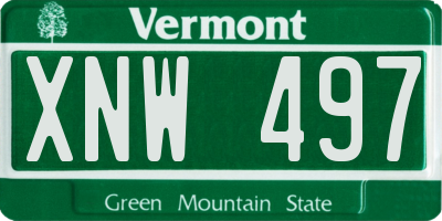 VT license plate XNW497