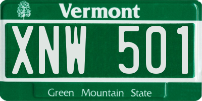 VT license plate XNW501