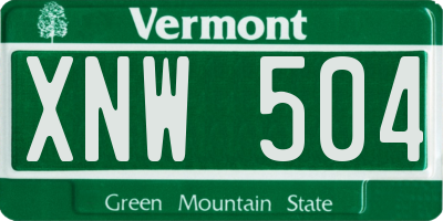 VT license plate XNW504