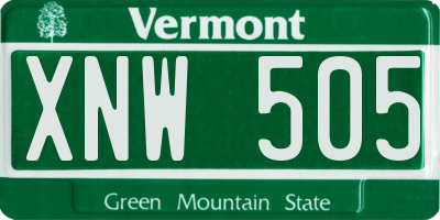 VT license plate XNW505