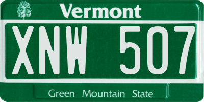 VT license plate XNW507