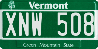 VT license plate XNW508