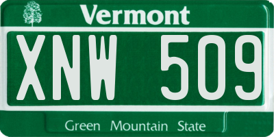 VT license plate XNW509