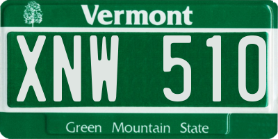 VT license plate XNW510