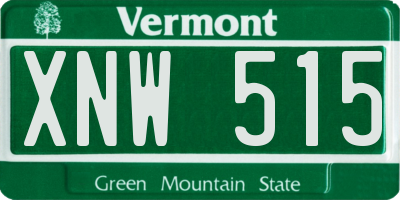 VT license plate XNW515