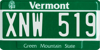 VT license plate XNW519