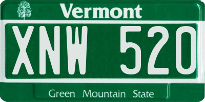 VT license plate XNW520