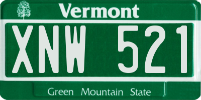 VT license plate XNW521