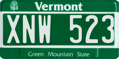 VT license plate XNW523