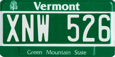 VT license plate XNW526