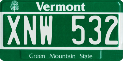 VT license plate XNW532