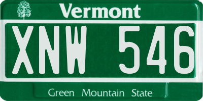 VT license plate XNW546